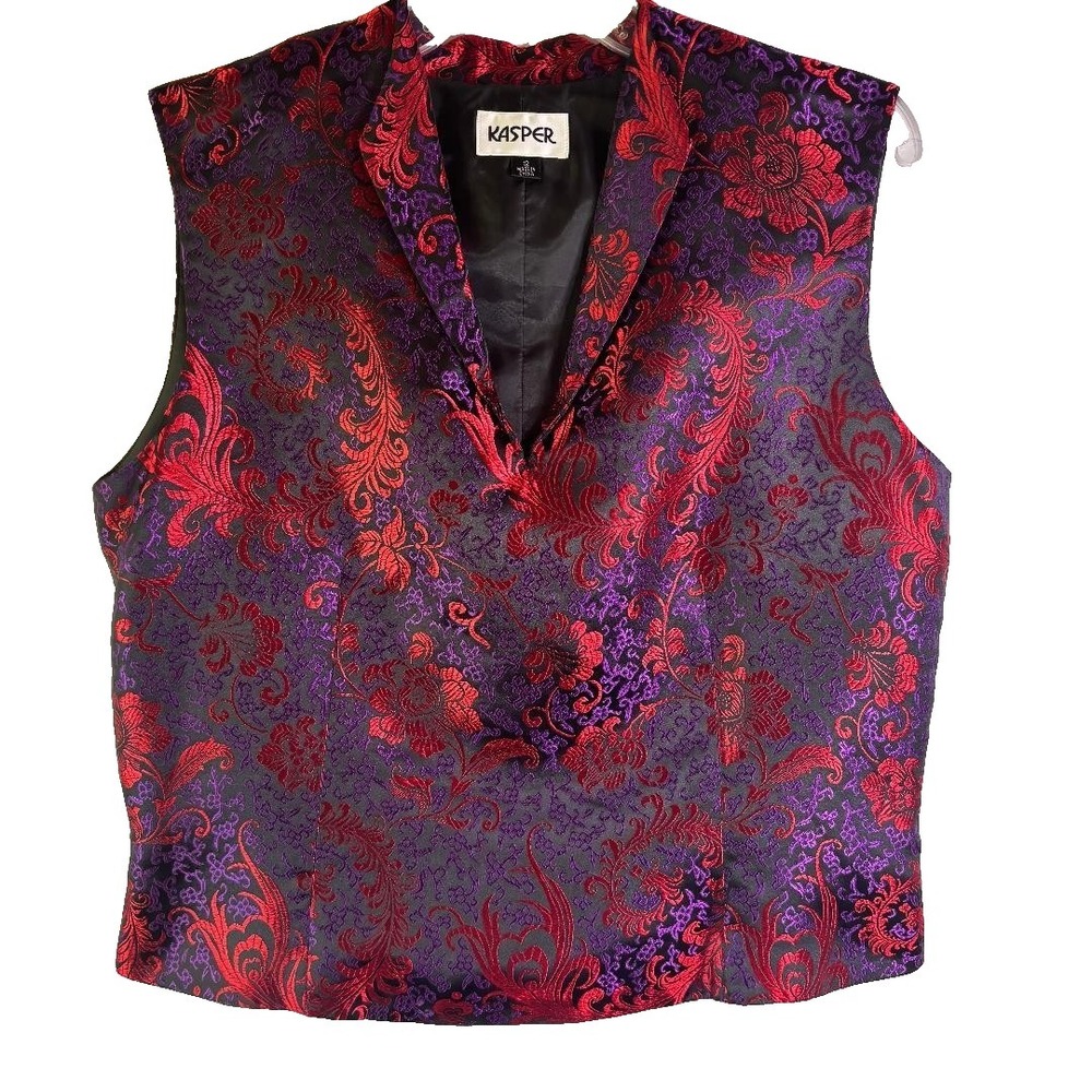 Kasper Vest Top Red, Purple Women's Size 12